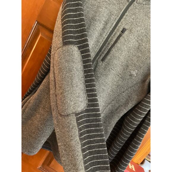 Prana Mens Breathe Rohan Sweater Wool Blend Gray/black XL - Picture 5 of 8